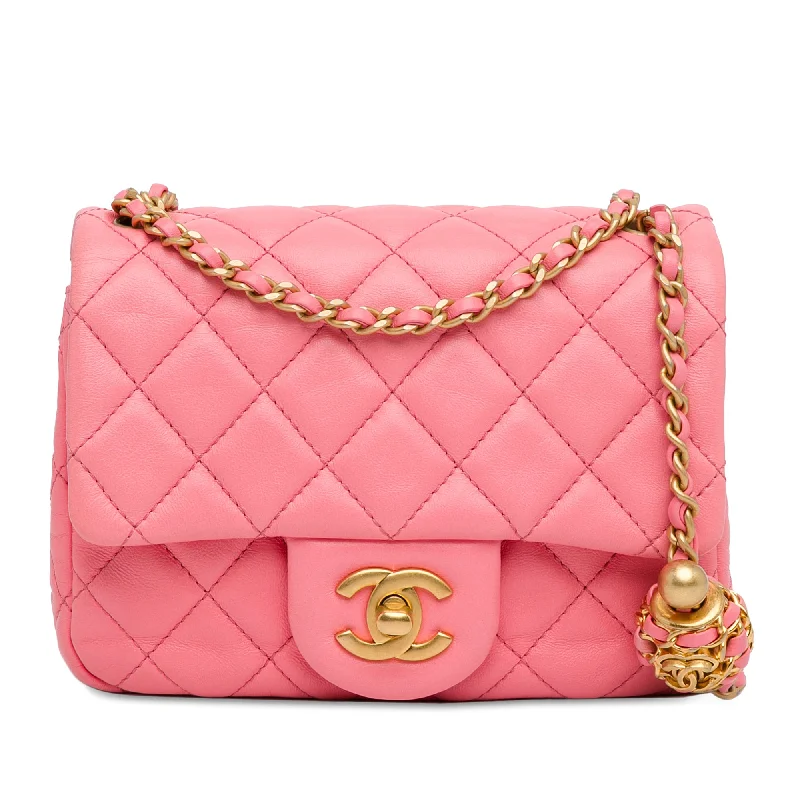 Yves Saint Laurent handbags with quilted leatherPink Chanel Mini Square Classic Lambskin Pearl Crush Flap Crossbody Bag