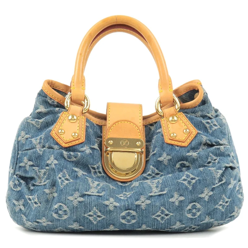 Louis Vuitton Twist bags with a crystal - embellished LV - turnlockLouis Vuitton Monogram Denim Pleaty Hand Bag Blue M95020