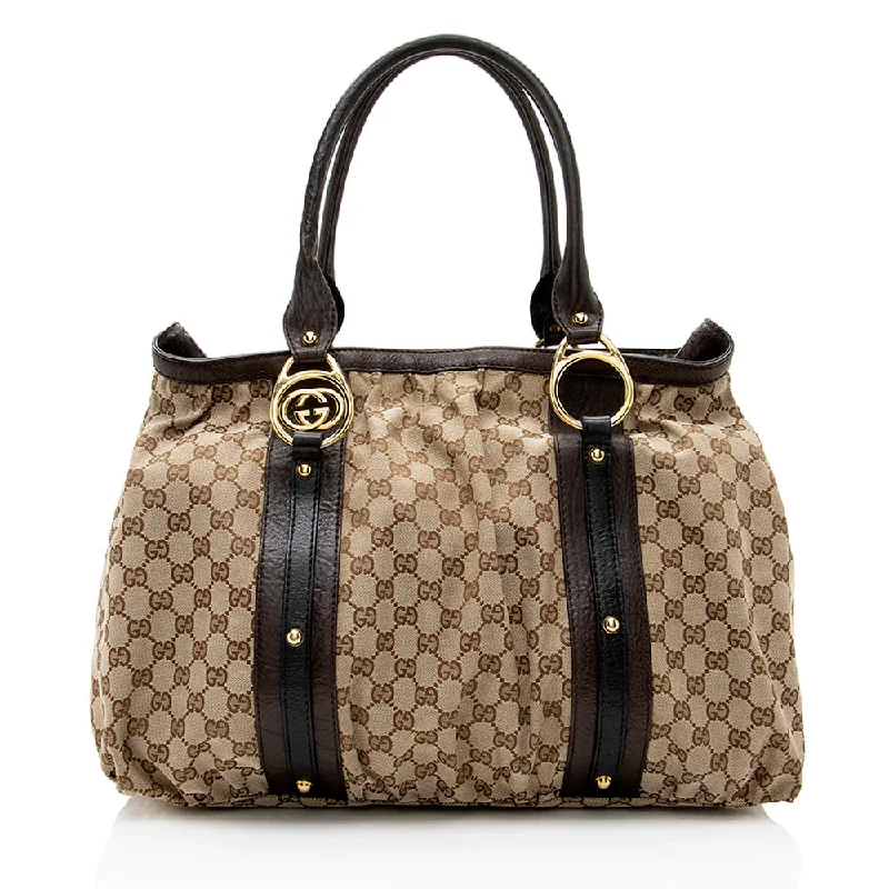 Gucci Marmont bags for women with quilted leather exteriorsGucci GG Canvas Interlocking Medium Tote - FINAL SALE