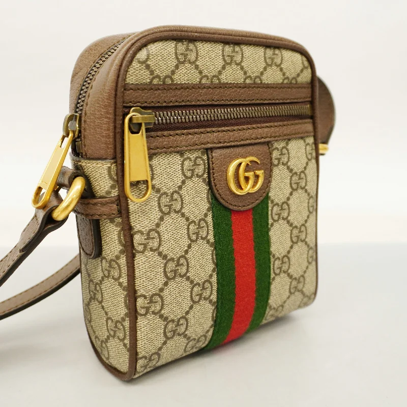 Women Gucci crossbody bags with a woven leather strapGUCCI  Sherry Line Shoulder Bag 598127 Women's GG Supreme,Leather Shoulder