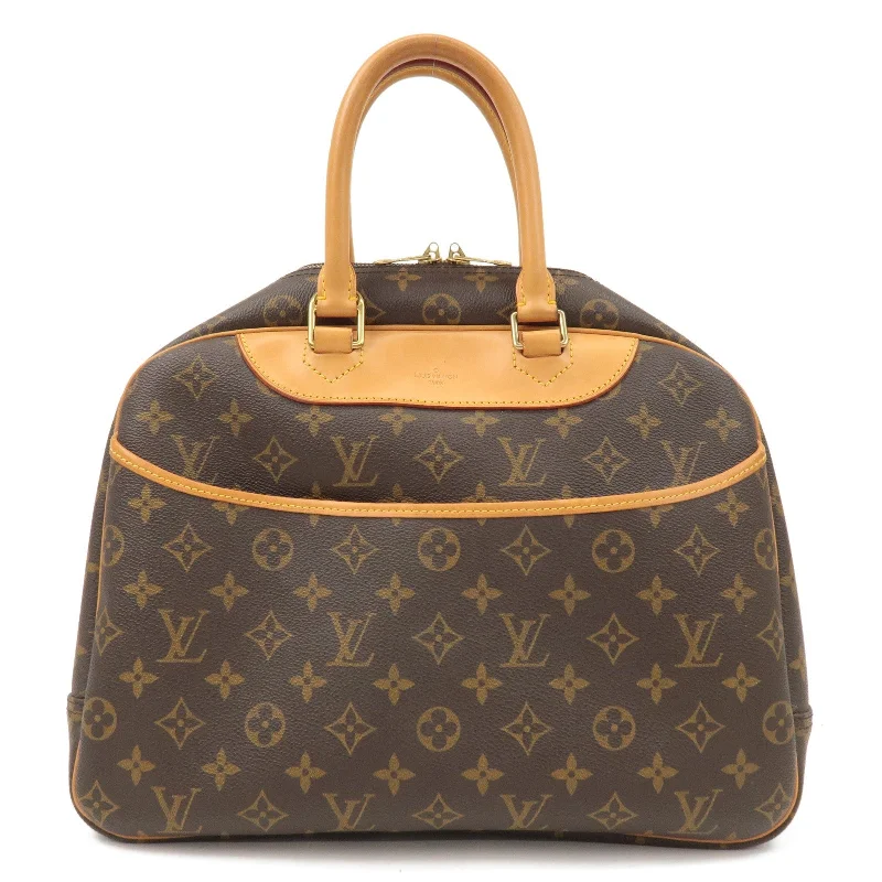 Louis Vuitton bags with a detachable mirror inside for on - the - go touch - upsLouis Vuitton Monogram Deauville Hand Bag Brown M47270