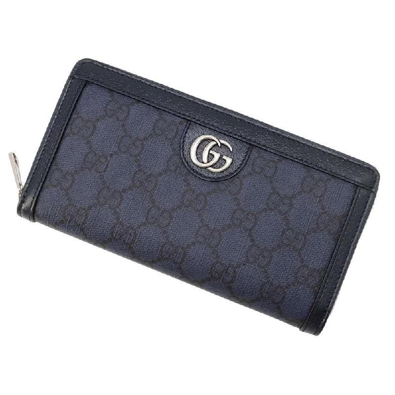 Women Gucci Sylvie bags with a leather - wrapped handleGUCCI Ophidia Zip Around Wallet Blue/Dark Blue 706844 GG SupremeCanvas/Leather