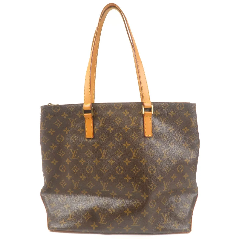 Louis Vuitton bags with a chain - link trim and a leather body for a modern edgeLouis Vuitton Monogram Cabas Mezzo Tote Bag M51151