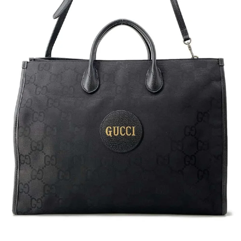 Women Gucci bags with a front - zip pocket for small itemsGUCCI Off the Grid Tote Bag Black 630353 GGNylon Leather