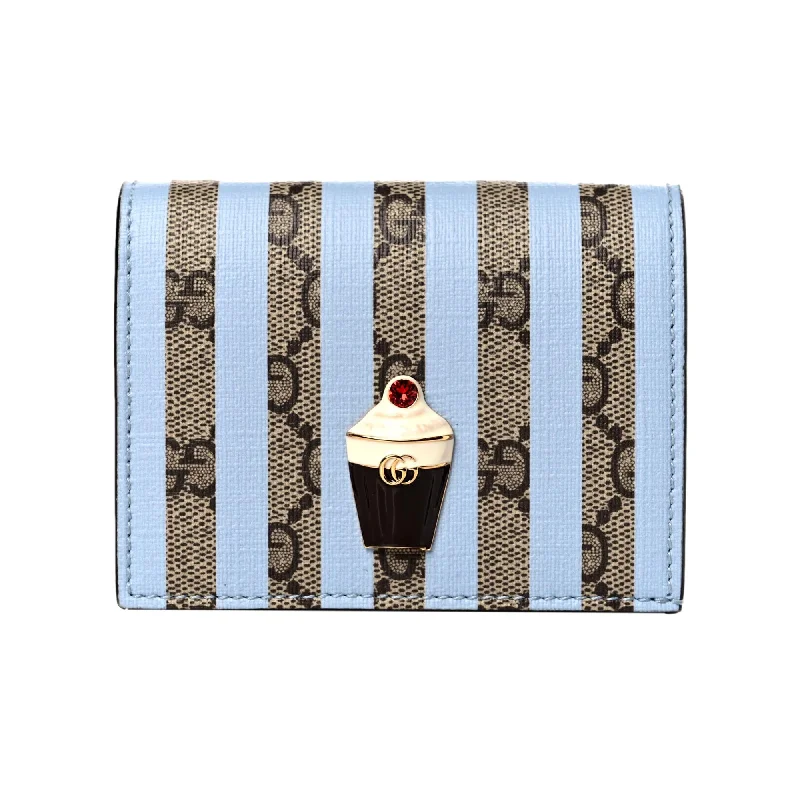 Gucci Dionysus bags for women with tiger - head claspsGucci GG Monogram Canvas Ice Cream Blue Stripes Compact Folio Wallet