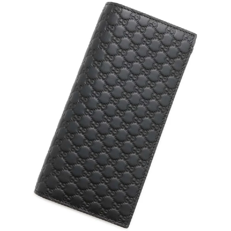 Gucci handbags for women with a patent - leather finishGUCCI MicroGuccissima Bifold Wallet Long Wealth Cloth Black 544479 Leather