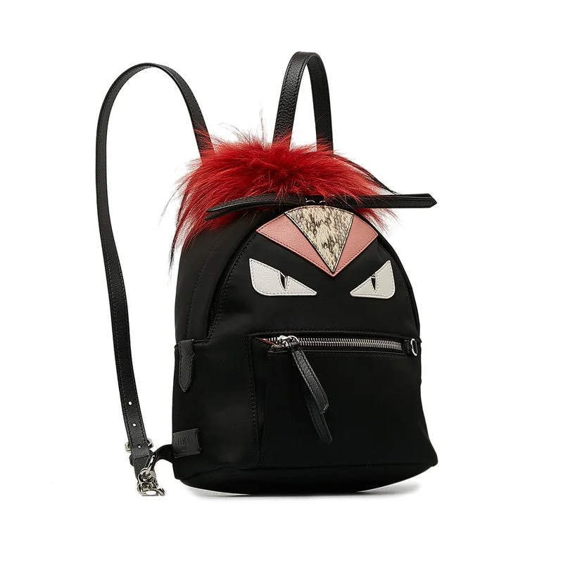 Ladies Fendi Sunshine Shopper bags in a pastel shade like mint for a soft and delicate appearanceFendi Rucksack 8B2038 Black Red Nylon Ladies Fendi