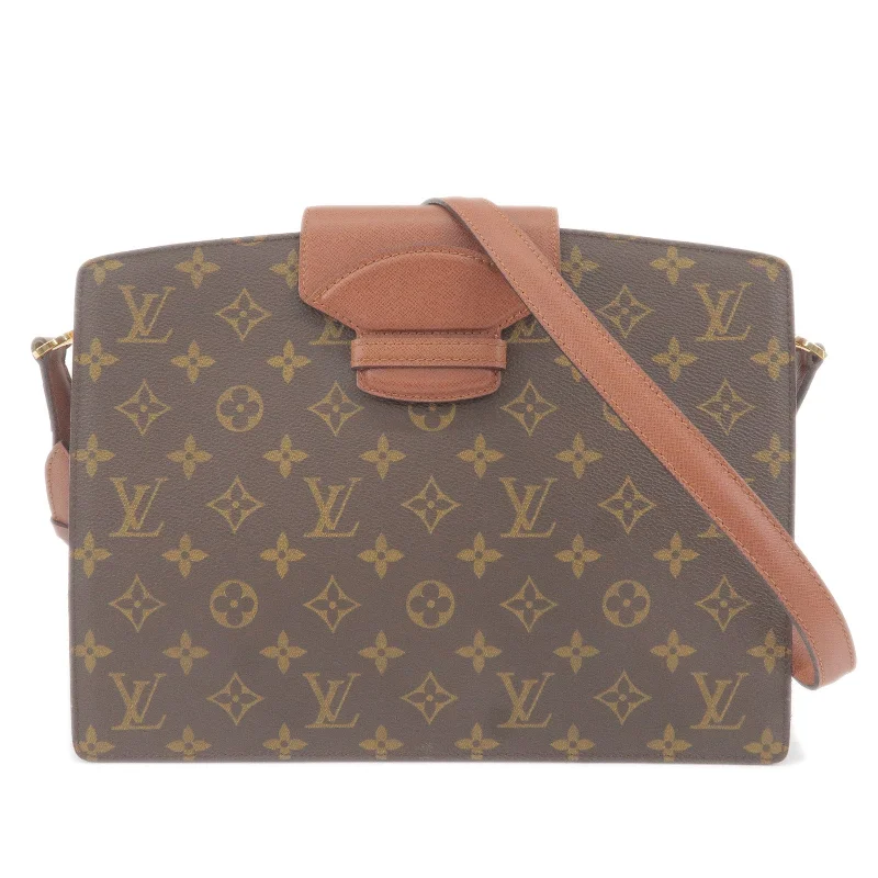 Louis Vuitton handbags with a back - zip pocket for storing valuablesLouis Vuitton Monogram Courcelles Shoulder Bag M51375