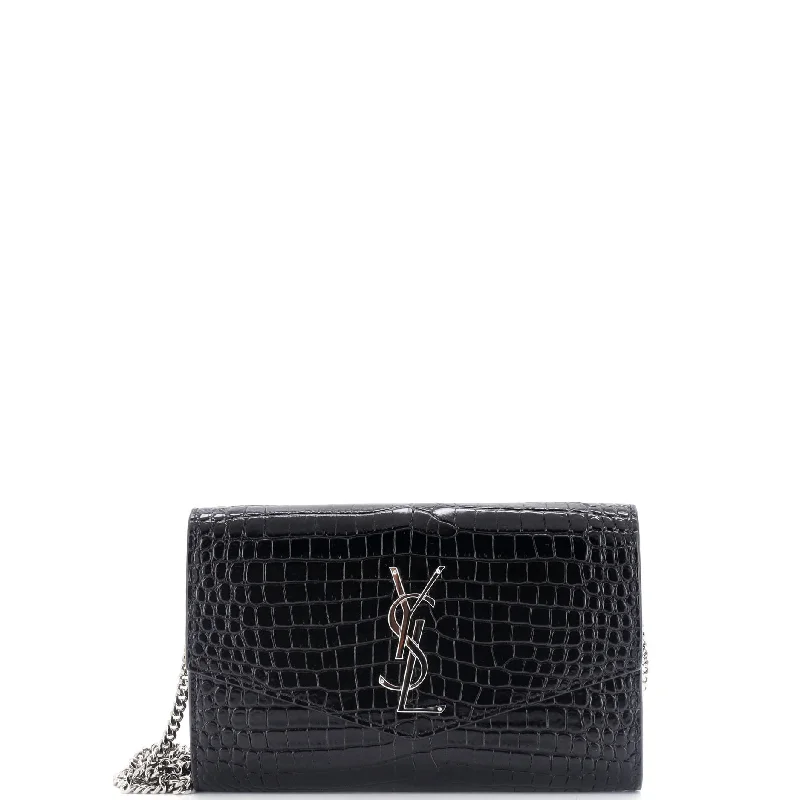 Affordable designer bag dupesClassic Monogram Wallet on Chain Crocodile Embossed Leather