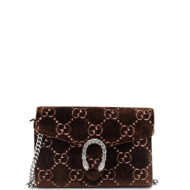 Luxury bags with exotic skinsDionysus Chain Wallet GG Velvet Small