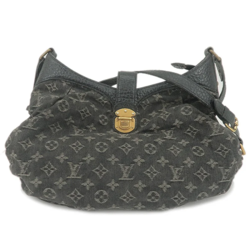 Louis Vuitton bags with a front - flap pocket for quick - access itemsLouis Vuitton Monogram Denim XS Shoulder Bag Noir M95608