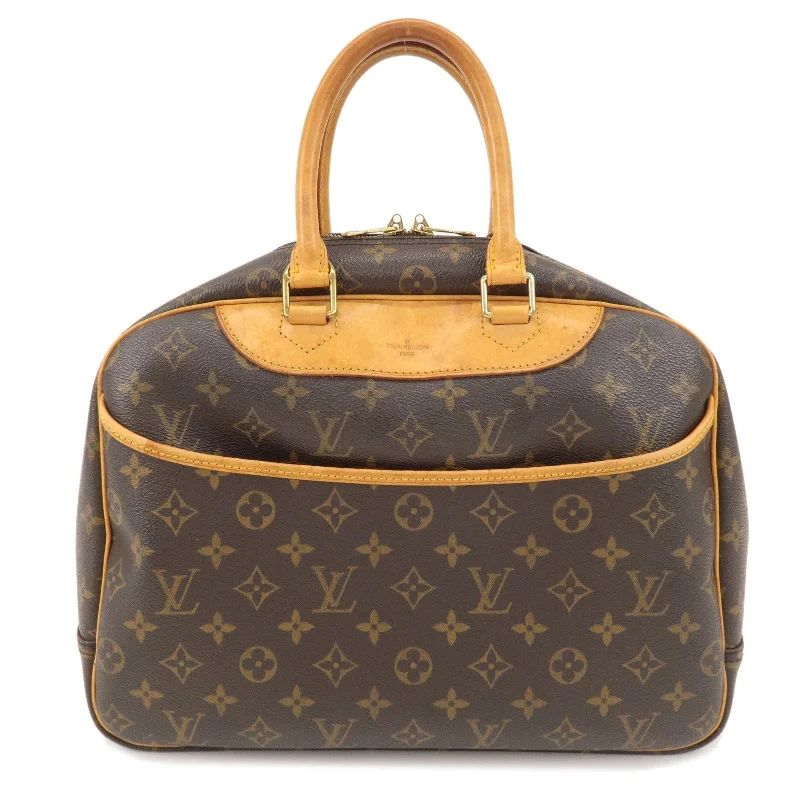 Louis Vuitton bags with a chain - link trim and a leather body for a modern edgeLouis Vuitton Monogram Deauville Hand Bag Brown M47270