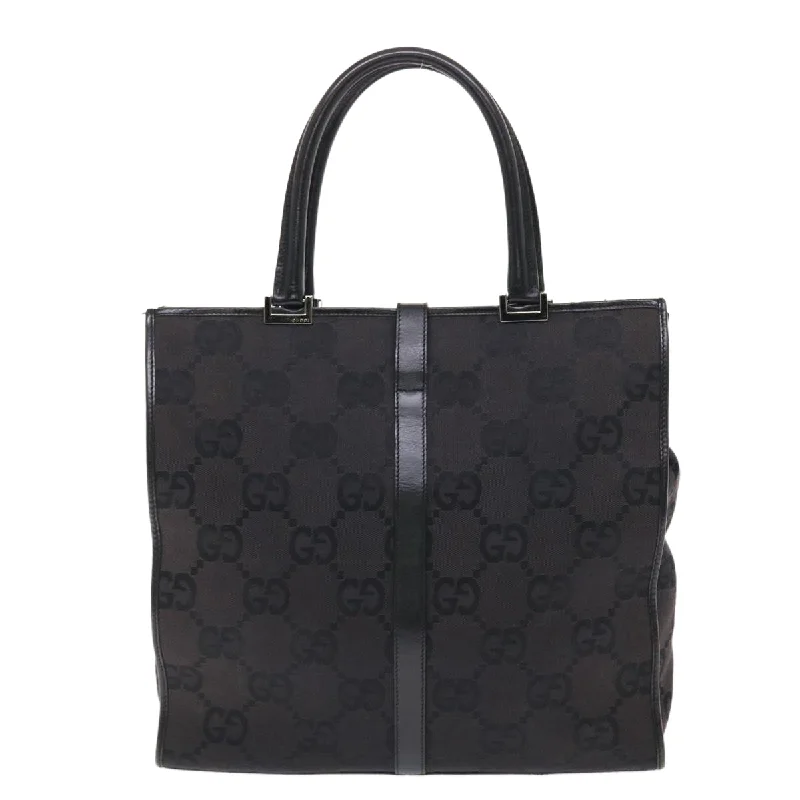 Gucci tote bags for women with a spacious interiorGucci GG Canvas Jackie Tote Bag Leather Black 00210643444  49600