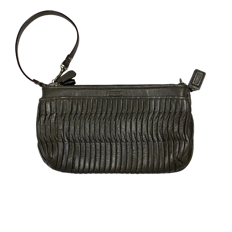 Coach handbags with a perforated leather detail for a breathable and unique designWristlet Designer By Coach  Size: Small