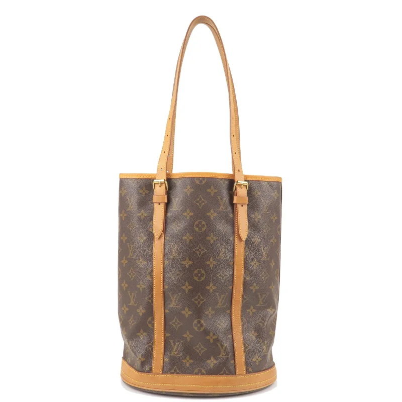 Ladies Louis Vuitton shoulder bags with a magnetic - closure flap for easeLouis Vuitton Monogram Bucket GM Tote Bag Shoulder Bag M42236