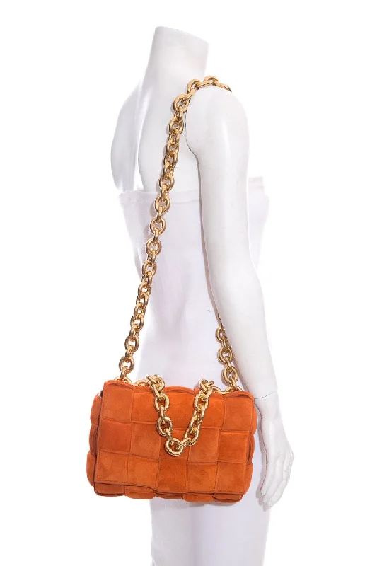 Bottega Veneta bags with leather - tassel strapsBottega Veneta Rust Suede "Chain Cassette"  Handbag