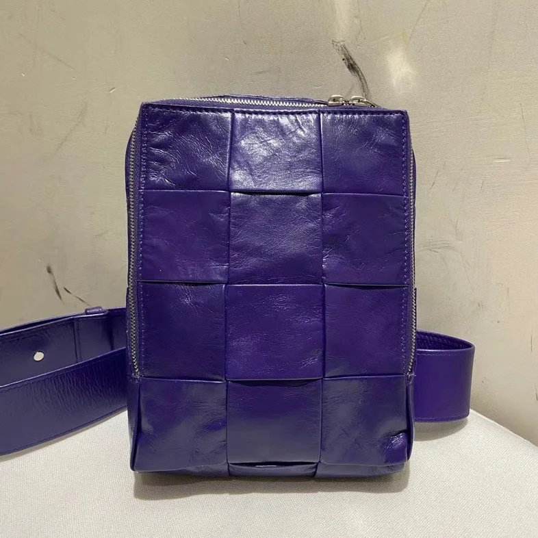 Bottega Veneta bags with interior compartmentsBottega Veneta Purple Leather Bum Bag Medium