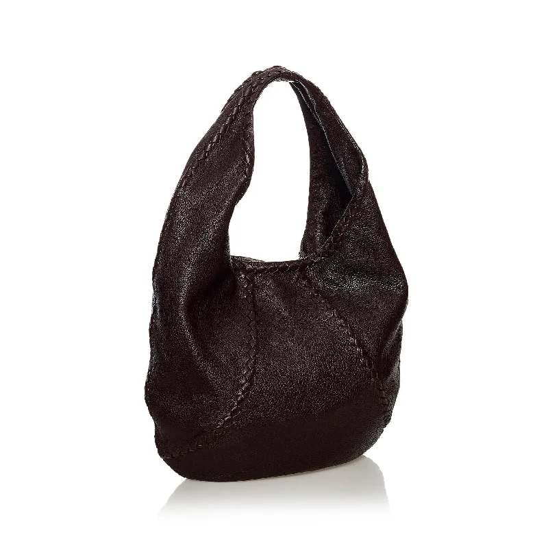 Bottega Veneta large capacity shoulder bagsBottega Veneta Baseball Leather Hobo Bag (SHG-32401)