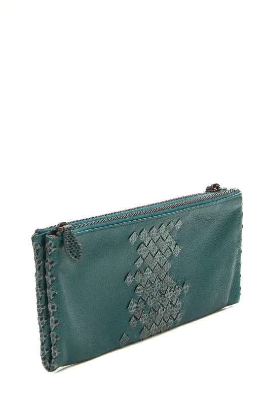 Bottega Veneta bags for art exhibitionsBottega Veneta Turquoise Intrecciato Clutch