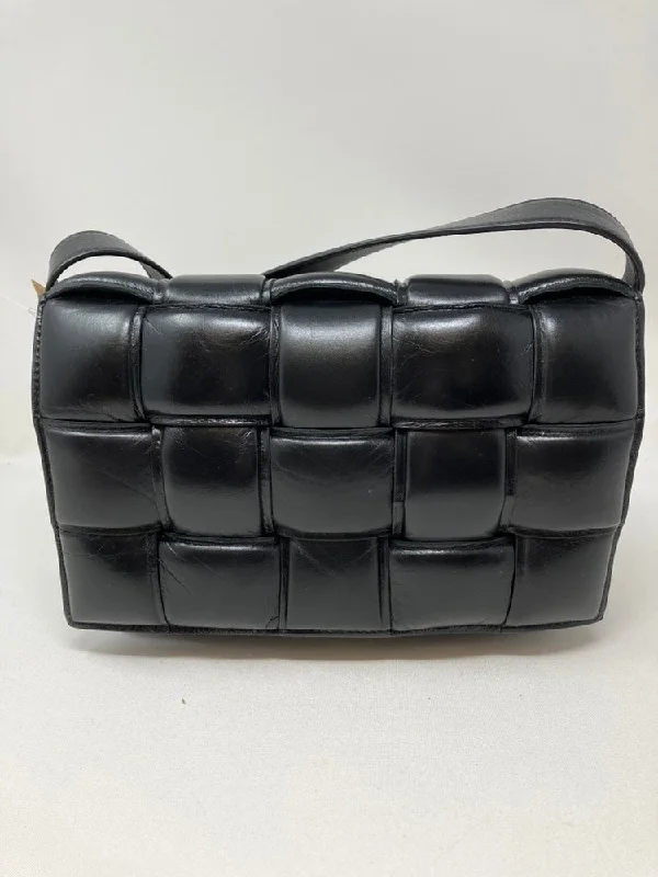 Bottega Veneta bags with leather - braided strapsBottega Veneta Black Padded Cassette Crossbody Bag