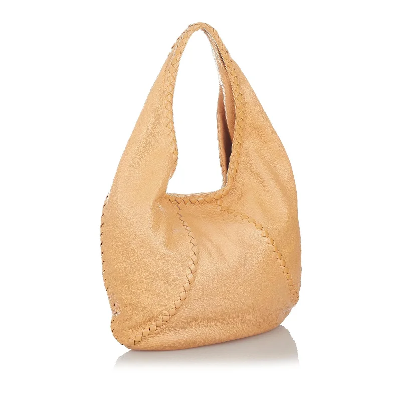 Bottega Veneta bags for sailing tripsBottega Veneta Baseball Leather Hobo Bag (SHG-27143)