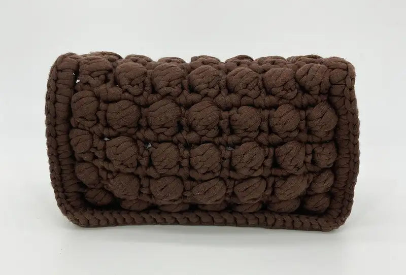 Bottega Veneta bags with checkered patternsBottega Veneta Brownie Classic Brown Crochet Flap Bag