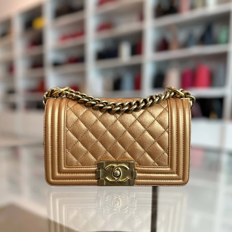 Chanel bags for women with minimalist style*Calfskin* Boy Small Calfskin Gold GHW No 20