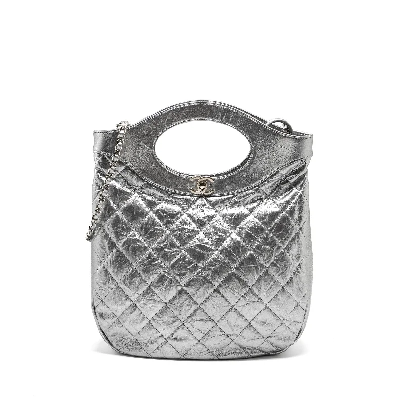 Chanel bags with classic and elegant designsChanel 31 BAG Quilted Crumpled Calfskin Metallic Silver SHW