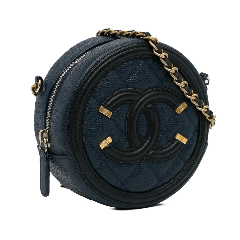 Chanel bags for women who love timeless fashionChanel CC Filigree Caviar Round Crossbody Bag (iNuYvT)