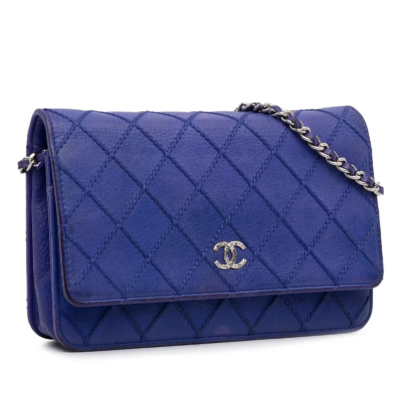 Chanel bags with iconic stitching detailsChanel CC Lambskin Wild Stitch Wallet on Chain (IF20c2)