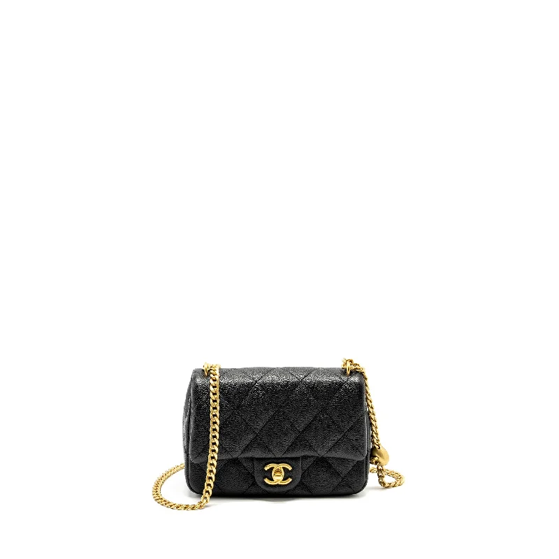 Chanel bags for the minimalist fashionChanel Coco Love Flap Bag with Adjustable Chain Caviar Black GHW (Microchip)