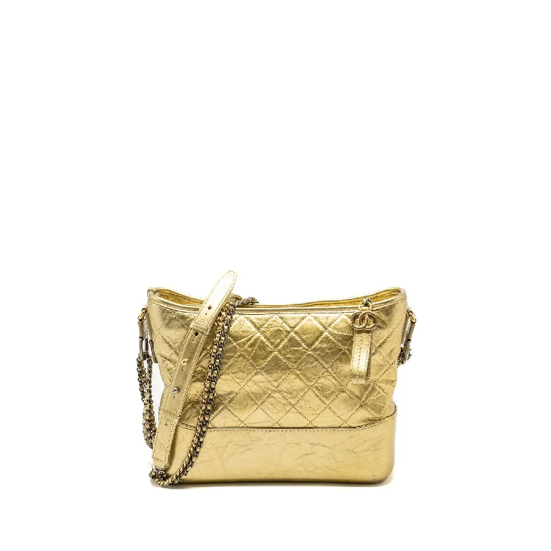 Chanel bags with adjustable chain strapsChanel Gabrielle hobo bag calfskin metallic gold multicolour hardware