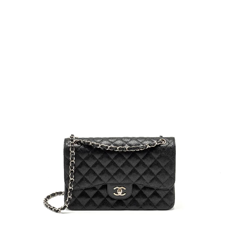 Chanel bags with classic and elegant designsChanel Jumbo Classic double flap bag caviar black SHW