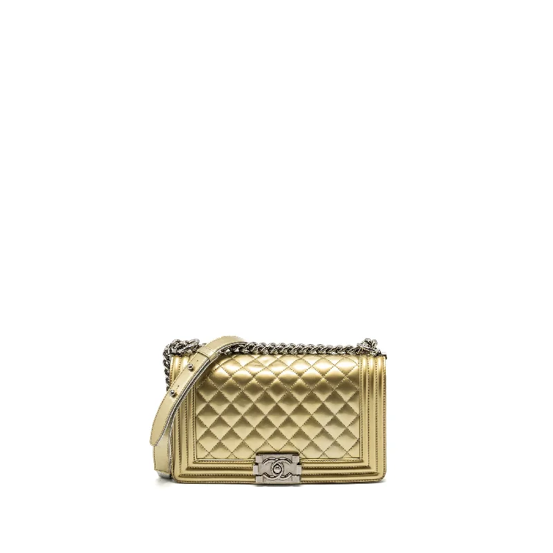 Chanel Limited Edition Handbag for CollectorsChanel medium boy bag patent light gold / silver SHW