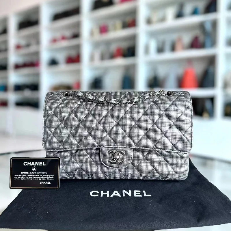 Chanel bags with iconic gold chainsCalfskin Double Flap Metallic Pixelated Pixel Limited Edition No 21