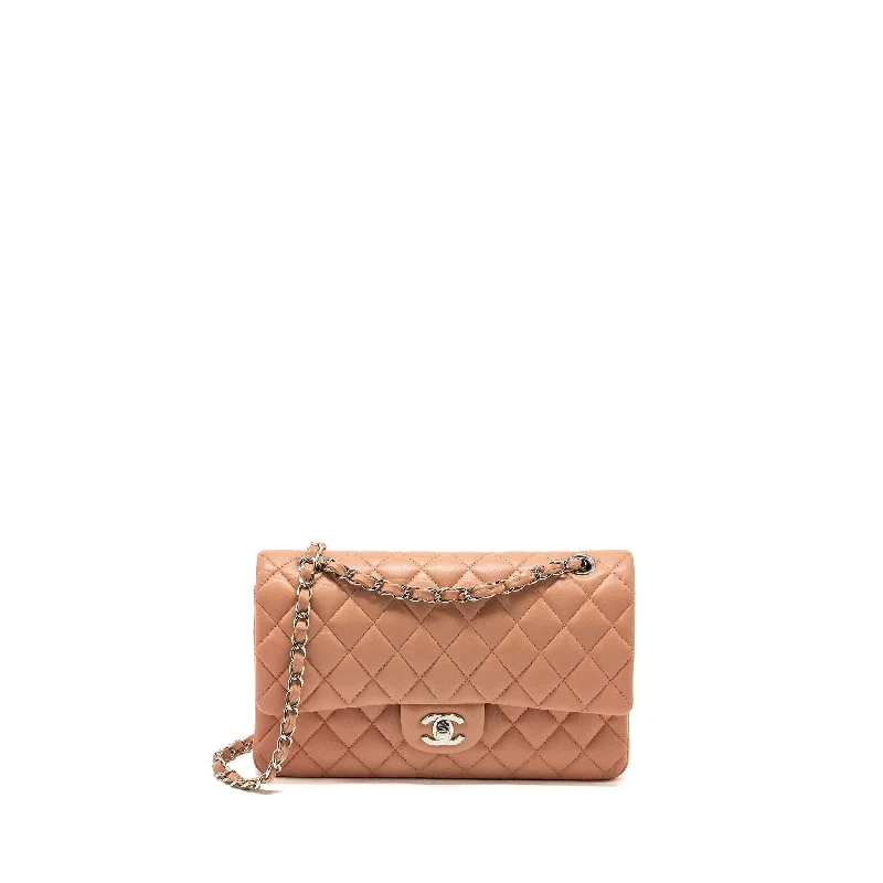 Chanel bags available at online luxury retaileChanel Medium Classic Double Flap Bag Lambskin Pink SHW (Microchip)