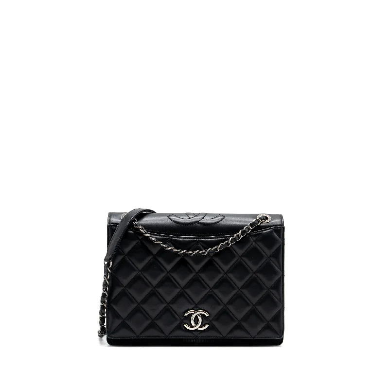 Chanel bags with intricate metal hardwareChanel Quilted Flap Bag Calfskin Black Ruthenium Hardware