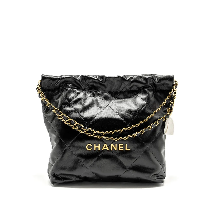 Chanel All - Match Handbag for Versatile StylingChanel Small 22 Bag Shiny Calfskin Black GHW (Microchip)