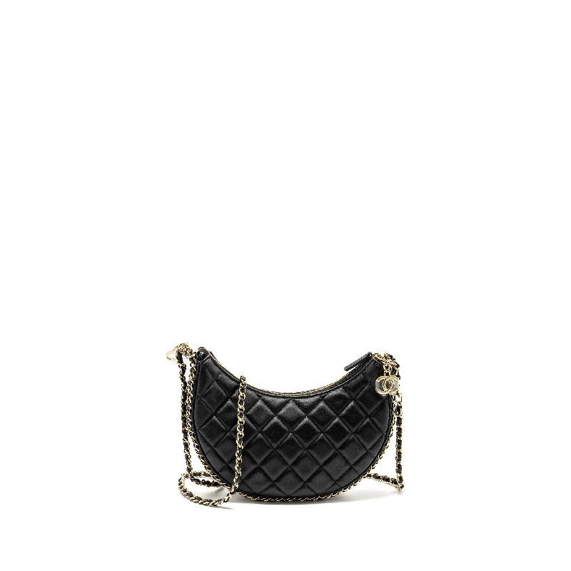 Chanel bags in luxury boutiques worldwideChanel Small moon Hobo Bag Lambskin Black LGHW (Microchip)