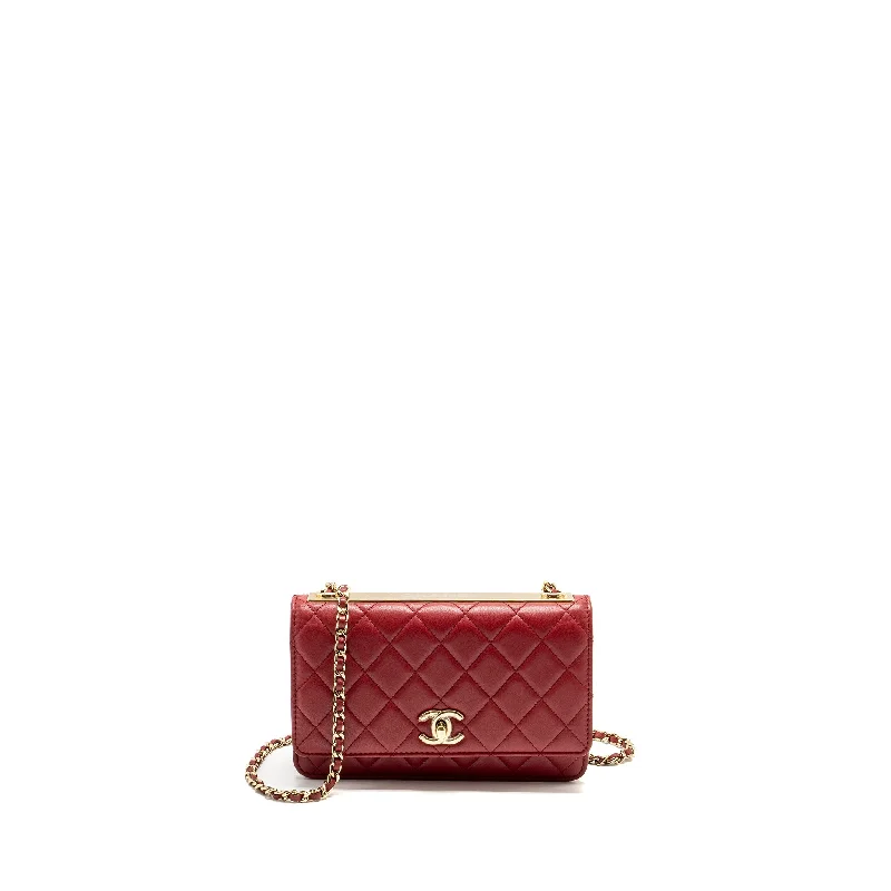 Chanel leather bags for everydChanel Trendy CC Wallet On Chain Lambskin Red LGHW