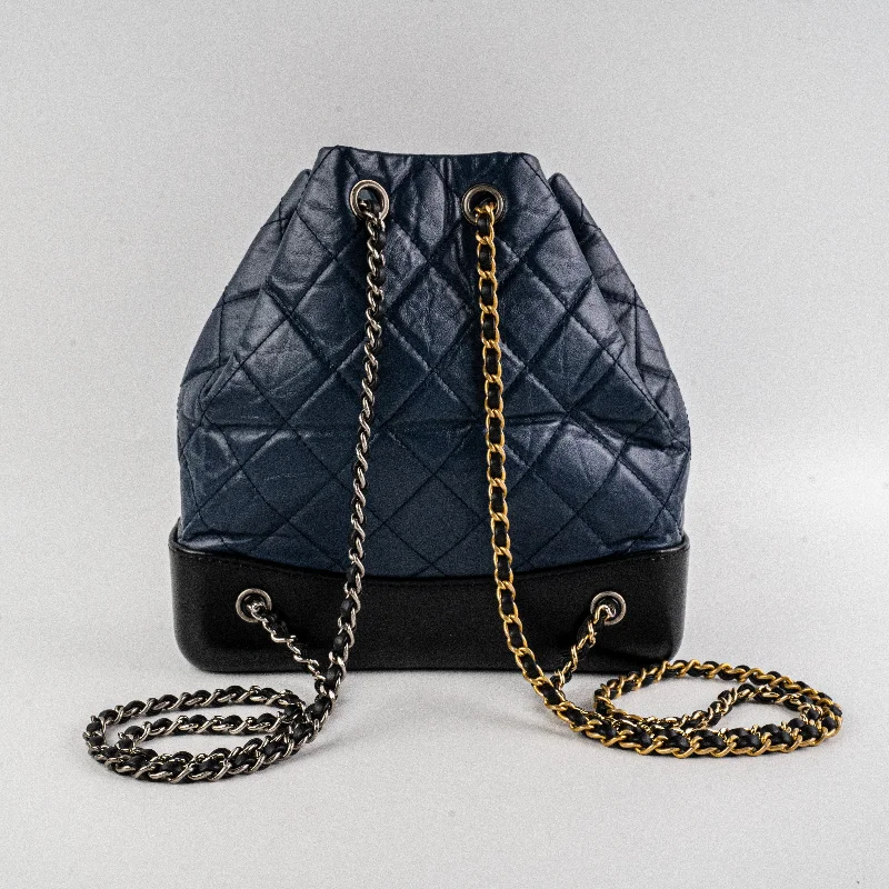 Chanel bags for a polished and professional appearanceChanel Gabrielle Small Calfskin Navy Backpack