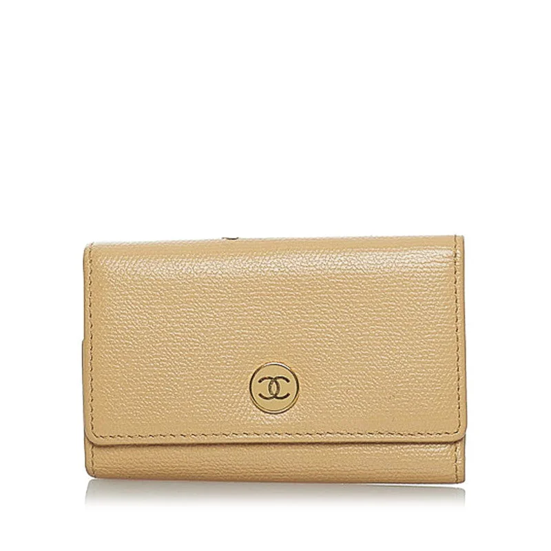 Chanel bags for women with minimalist styleChanel 6 eries Keycase Beige Leather  Chanel