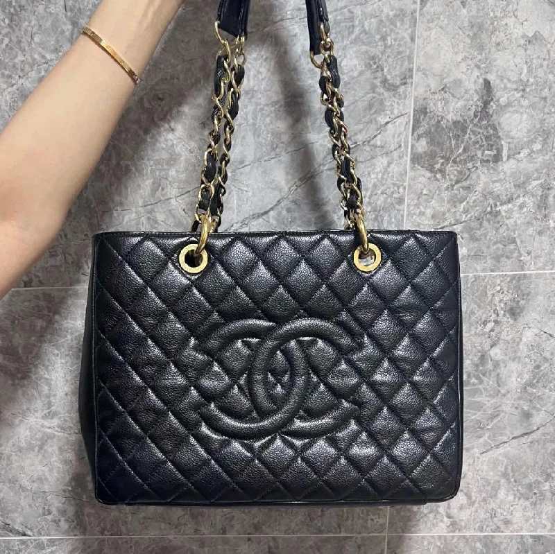 Chanel Small Crossbody Bag for TravelGST Caviar Grand Shopping Tote Black No 20 with card