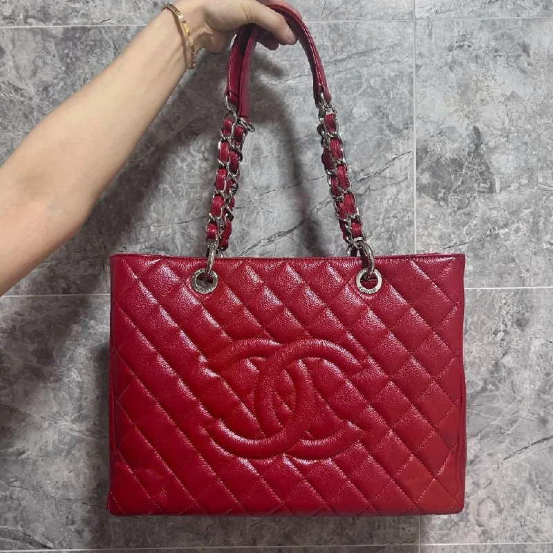 Chanel classicGST Caviar Grand Shopping Tote Red Leather No 17