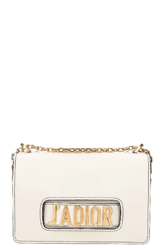 Christian Dior bags with a quilted pattern and gold - toned hardwareCHRISTIAN DIOR J'Adior Flap Bag White