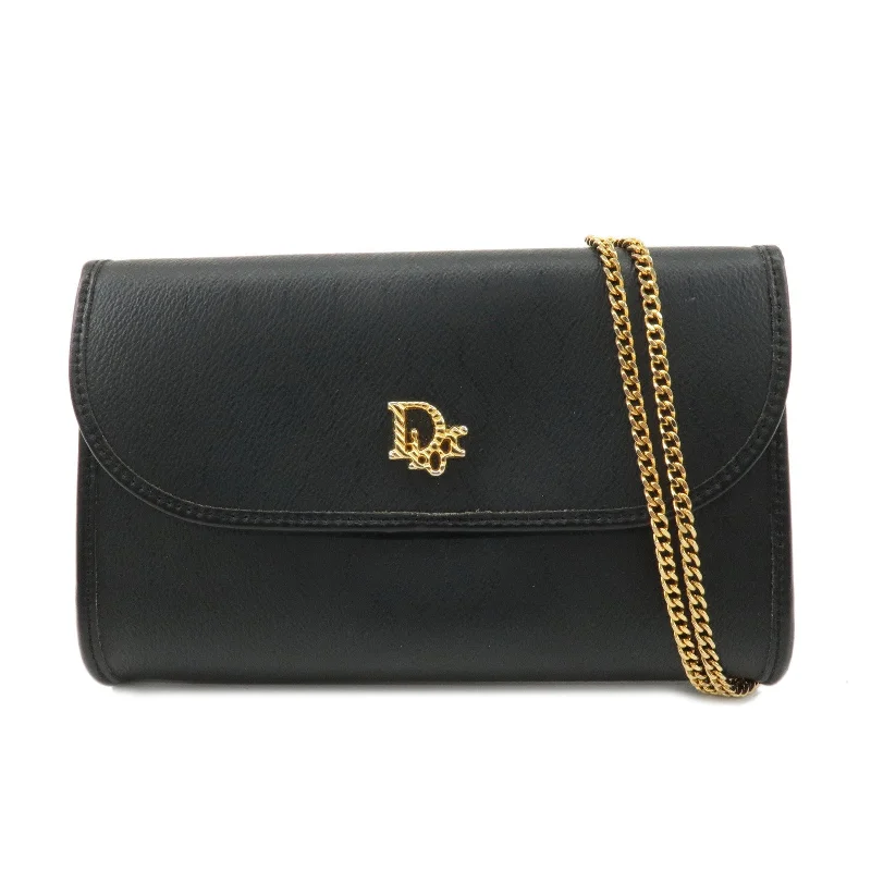 Christian Dior tote bags with a printed Dior logo on the frontChristian Dior Honeycomb PVC Leather Chain Shoulder Bag Black