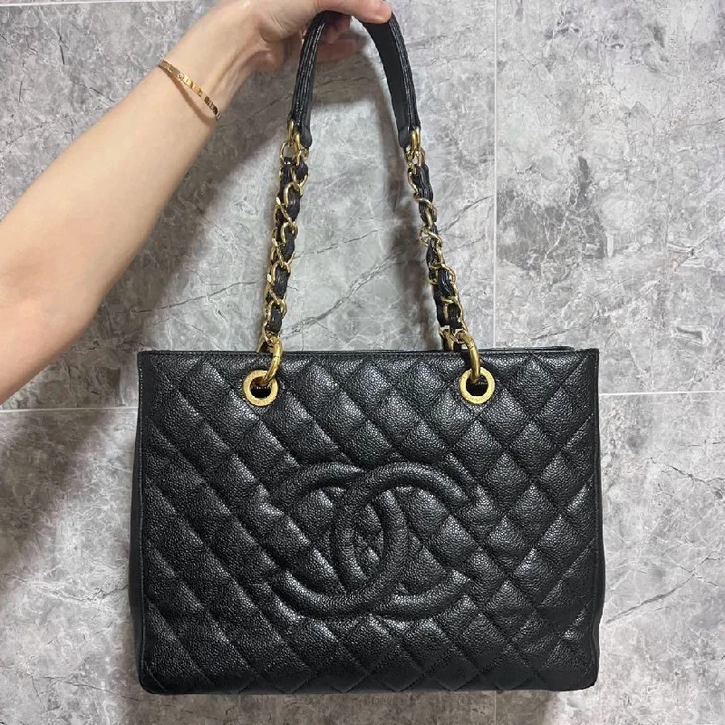 Chanel bags in luxury boutiques worldwideBlack Grand Shopping Tote GST with Hard Hardware Caviar