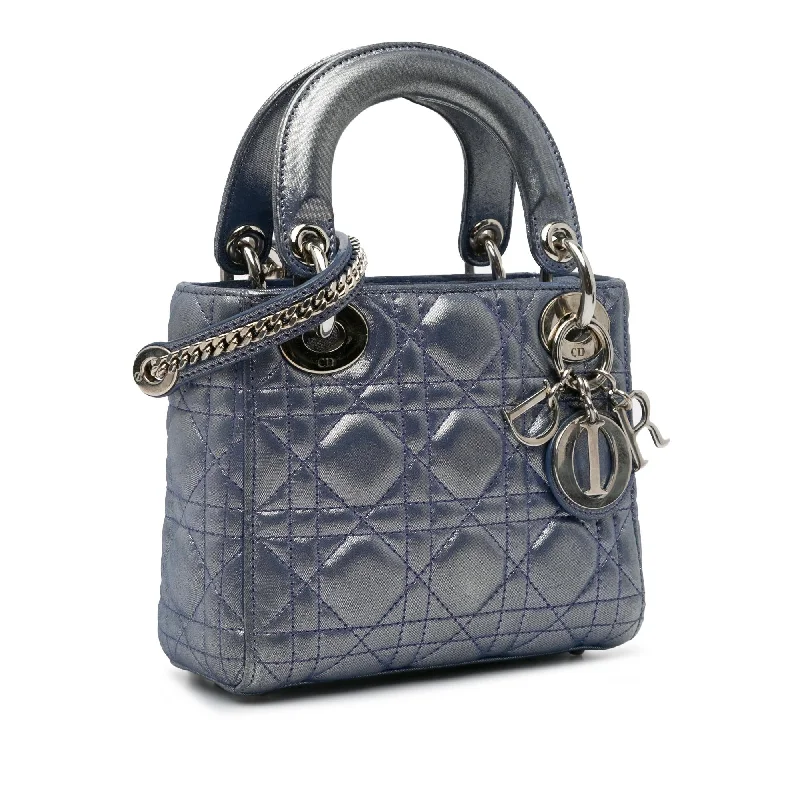 Trendsetting Christian Dior crossbody bags with a colorful strapDior Mini Metallic Lambskin Cannage Lady Dior (N1MHIR)