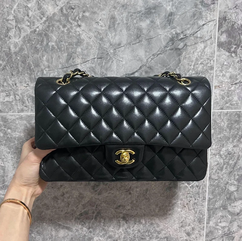 Chanel Vintage Inspired Handbag for Retro Lovers[Entrupy Certified] CF Double Lambskin Black Gold hardware