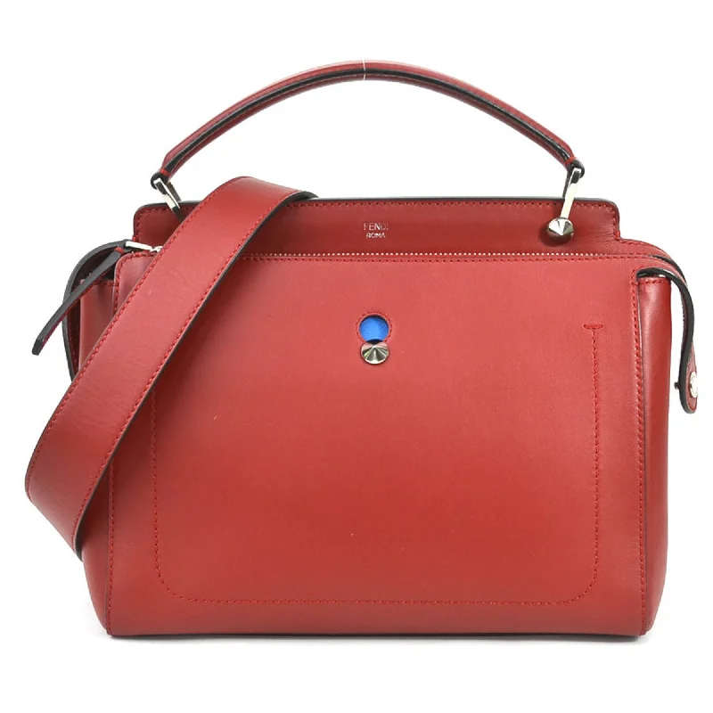 Fendi bags with a zip - top closure and a front - pocket for quick access to keys and cardsFENDI handbag shoulder bag dot com leather red silver ladies e55932a